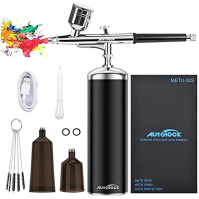 Autolock airbrush, sada stříkací pistole 30PSI s kompresorem, přenosná airbrush sada a dobíjecí ruční airbrush sada, pro líčení,